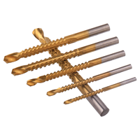 Forets hélicoïdaux à dents de scie en titane HSS, ensemble de forets à scie multi-usages 135 °   Pointe de fendage pour bois et PVC mince