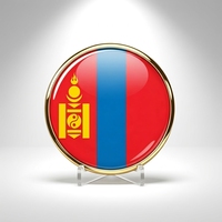 GREPAS GIFTS Épinglette drapeau de la Mongolie ronde de 1 pouce, épinglette patriotique mondiale pour chapeau