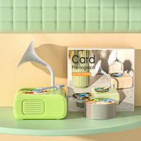 Juguete educativo de plástico para niños, reproductor de música, gramófono, tarjetas de rompecabezas con cuentos para la educación temprana
