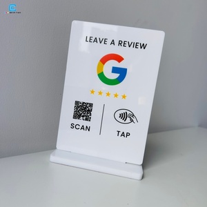 Support en acrylique personnalisé pour avis <span class=keywords><strong>Google</strong></span> avec NFC, support de table pour avis <span class=keywords><strong>Google</strong></span> avec NFC - Product Image 1