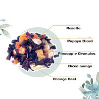 100% natuurlijke gedroogde bloemen en fruit gemengde drank, gemengde fruitthee met roselle, mango en sinaasappelschil
