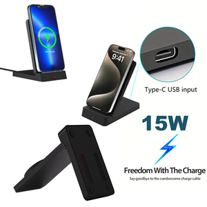 Support de chargeur <span class=keywords><strong>sans</strong></span> <span class=keywords><strong>fil</strong></span> pliable OEM 15W PD 3.0 avec station de charge magnétique OTP/OVP pour port USB-C Android - Product Image 2
