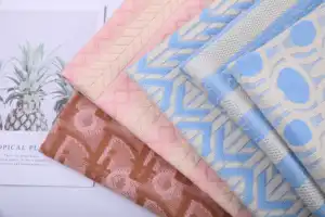 Tecido de malha jacquard para roupas, tecido respirável personalizado de fábrica 40% rayon 30% nylon 30% poliéster