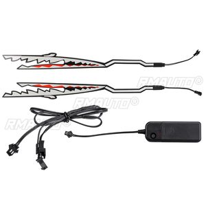 2x Bande lumineuse LED pour casque de moto style requin, feu de signalisation nocturne, bande lumineuse de nuit, autocollant lumineux modifié pour casque - Product Image 6