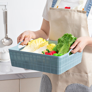 Storage Basket Rectangle With Handles PP Material For Bathroom Kitchen <b>Desk</b> Organization - Product Image 4