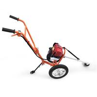 Desbrozadora Manual de 51.2cc, Cortadora de Césped de 2 Tiempos con Dos Ruedas