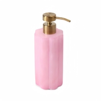 Stonekocc naturel marbre rose onyx jade ondulé accessoires de bain sept pièces ensemble plateau boîte à mouchoirs distributeur de savon pour salle de bain