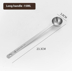 Cuillère doseuse à long manche en acier inoxydable DFS0232 5ml 10ml 15ml 20ml 25ml 30ml pour café - Product Image 2