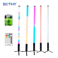 Luz de Proyección LED Pixel Tube RGBWA de 1.4m 360, Alimentada por Batería de Litio, Control por Aplicación Móvil, DMX Inalámbrico, Luz de Escenario LED