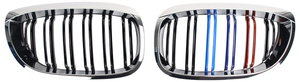 LUMA fabrika 02-05 çift çıta parlak mat siyah <span class=keywords><strong>M</strong></span> renk krom 2-door BMW 3 serisi E46 2002-2005 için ön tampon ızgarası - Product Image 5