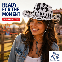 Chapeau de cowboy pour enterrement de vie de jeune fille - Accessoire de costume sur le thème western pour fête prénuptiale, Nouvel An chinois, Saint-Valentin, en polyester