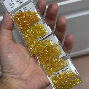 พลอยแซฟไฟร์สีเหลืองสีเขียวธรรมชาติ100% ตัดสุกใส1มม. ถึง3มม. - Product Image 6