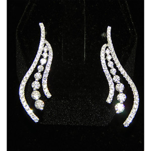 Rubare la notte! Collana e orecchini a cascata in oro bianco 18k e 3,5 ct - Product Image 1