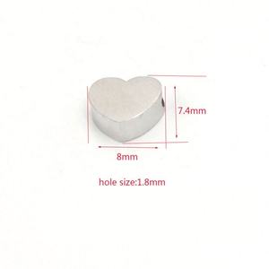 Abalorios de Corazón LOVE en Forma de Durazno en Blanco, Dijes de Acero Inoxidable para Fabricación de Joyas, Abalorio de Corazón DY para Pulseras, Collares y Pendientes - Product Image 3