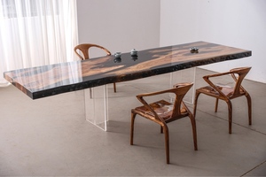 Mesa <span class=keywords><strong>de</strong></span> Madera <span class=keywords><strong>de</strong></span> <span class=keywords><strong>Olivo</strong></span> Natural con Borde Vivo y Resina Epoxi Negra 2026 - Mesa Grande <span class=keywords><strong>de</strong></span> Madera para Comedor y Conferencias - Product Image 6
