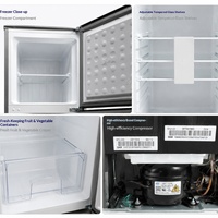 Kulkas 110V 220L Dua Pintu Freezer untuk Rumah Dapur Apartemen Pendinginan Cepat Hemat Energi Ukuran Ringkas OEM