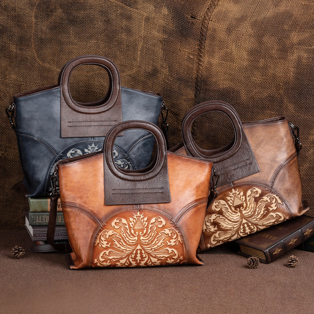 Custom Vintage High Quality Leather Handbag Shoulder Tote Bags Women Handbags Ladies Luxury Genuine Leather Handbag