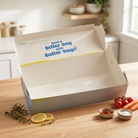 Boîtes télescopiques personnalisées en carton blanc gaufré, laminé mat et recyclable, de qualité supérieure, pour boulangeries, gâteaux d'anniversaire et emballages alimentaires
