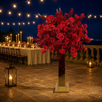 Boule de fleurs en soie rose, centre de table moderne pour mariage, sphère florale pour la table des mariés, toile de fond, allée, décoration de banquet