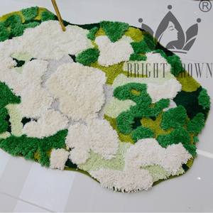 Tapis floqué style mousse, forme irrégulière, fibre de polyester, résistant aux taches, antidérapant, pour chambre à coucher, salon, décoration intérieure - Product Image 5