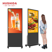Affichage numérique sur pied Totem LED avec écran tactile Hushida de 43 pouces avec roulettes