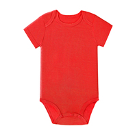 Body de Nouveau-né Personnalisé et Imprimé en Coton Bambou Biologique, Grenouillère Bébé Vierge Couleur Unie à Manches Courtes