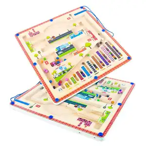 Montessori magnetici a colori e numeri Maze Toys Puzzle in legno, apprendimento educativo conteggio giocattoli corrispondenti per bambini