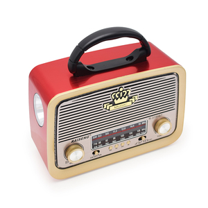 Stereo HiFi Loa Có Thể Sạc Lại FM/AM/SW 3 Band Đài Phát Thanh Retro Red Home Đài Phát Thanh Cho USB TF BT Music Player Với Torch & Disco Ánh Sáng - Product Image 3