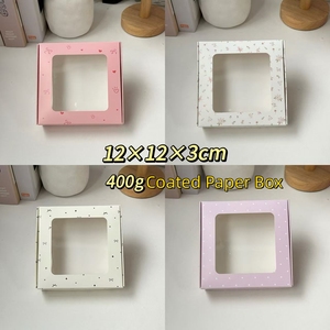 Boîte cadeau haut de gamme pour chouchous avec fenêtre en PVC, emballage artisanal pour accessoires capillaires, boîte en papier transparente pour présentation et emballage cadeau - Product Image 2