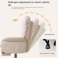 Chaise de bureau ergonomique pivotante blanche moderne, confort luxueux et moelleux avec roulettes, vente chaude pour bureau et salon, en tissu