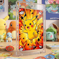 Cartes Métalliques Inspirées de l'Art Fan Art Chinois Pokémon, Étui en Acrylique, Articles de Collection Premium pour les Collectionneurs, Jeux de Société