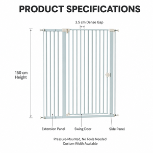 Barrière renforcée pour chat et chien, grande clôture de sécurité pour animaux domestiques, séparateur d'intérieur, conception anti-évasion, 150 <span class=keywords><strong>cm</strong></span> de haut - Product Image 6