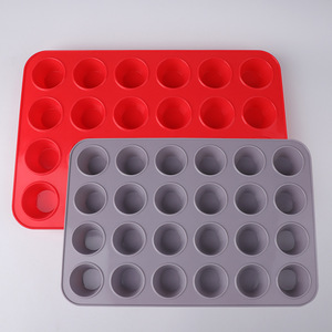 Molde para Muffins de Silicona Ecológico de 24 Cavidades, Molde para Cupcakes de 32*22.5*2.5cm, Cada Bandeja de 4.5cm - Product Image 3