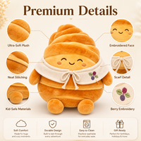 Peluche a Forma di Croissant AI, Morbido Giocattolo Imbottito in Cotone PP e Poliestere, Bambola Kawaii a Forma di Pane, Portachiavi Unisex per Bambini e Innamorati