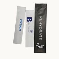 Bolsas de Plástico Termosellables Negras Mate para Café en Barra, Sobres de Té, Bebidas Energéticas, Polvo para Bebidas, Empaque de Lámina, Bolsas Selladas por la Parte Posterior