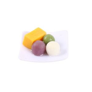 จานขนมจำลองทรงสี่เหลี่ยม, จานขนมหวานมินิไส้น้ำตาลทรายแดง, ขนมหวานผลไม้ไส้เผือก, ของเล่นอาหารสำหรับบ้านเด็กเล่น - Product Image 5