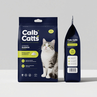 Pochette à fond plat avec poignée à fermeture éclair pour litière pour chat sac de déchets recyclable pour animaux de compagnie sac d'emballage de litière pour chat