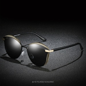 Stilvolle polarisierte Cat-Eye-Sonnenbrille für Damen, Sonnenbrille für Herren, bequemer Metallrahmen, verspiegelte Sonnenbrille zum Fahren, UV400 - Product Image 1