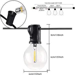 HIGH HOME Outdoor Christmas G40 7.5M IP65 Solar Powered Warm CRI80 Rechargeable LED <b>String</b> Light for <b>Garden</b> Wedding - Product Image 4