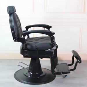 Luxury Retro Salon Hairdressing Barber <b>Chair</b> Hydraulic Hair Cutting <b>Reclining</b> Grooming Massage Leather Furniture for Gym Use - Product Image 5