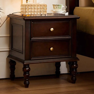 Lit en bois massif de style rétro américain, lit minimaliste de luxe léger à la française, adapté aux ensembles de meubles de chambre à coucher - Product Image 6