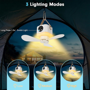 Ventilatore da soffitto a <span class=keywords><strong>LED</strong></span> per aromaterapia con luce e repellente per insetti, portatile per picnic, pesca e barbecue, con pale rimovibili - Product Image 5