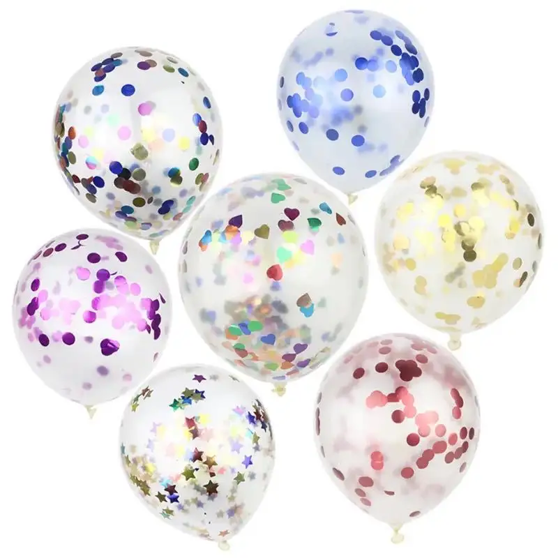 Transparent bright sheet balloon round colored aluminum foil sequins balloon party birthday event decoration