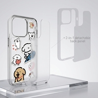 Étui de téléphone portable transparent magnétique 2-en-1 en TPU+PC antichoc avec coque arrière détachable DIY, pare-chocs anti-chute, coque de protection