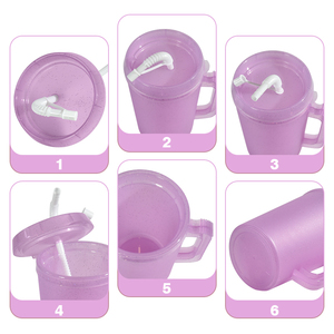 Plastic <strong>drinking</strong> <strong>cup</strong> with handle lid straw 22oz 34oz double walls big capacity PP <strong>travel</strong> mug <strong>for</strong> outdoor camping party - Product Image 6
