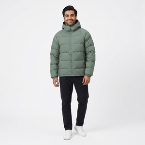 Vestes d'hiver épaisses en duvet de canard pour hommes Logo personnalisé Veste d'hiver légère en peluche avec poches multiples Veste rembourrée - Product Image 1