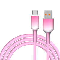 Kabel USB C ke USB C Pengisian Cepat 60W PD, Kabel Tipe-C Silikon Cair, Transfer Data 480Mbps, Kompatibel dengan Perangkat USB-C