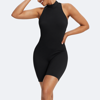 Combinaison de yoga une pièce pour femme, coupe ajustée, avec fermeture éclair dorsale, en Spandex/Nylon, anti-transpiration et respirante, vente en gros