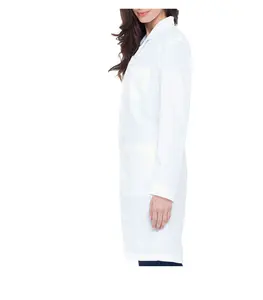 Gaun medis model baru, gaun Lab dokter putih panjang untuk pria sekali pakai