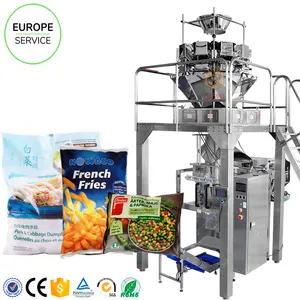 EU Certification Automatic Frozen Food Packing Machine Frozen Dumpling Fries Cheese Dough Mixed Vegetable Salad Packing Machine